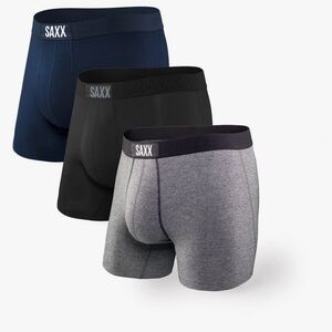 Saxx Men's Boxer Briefs - Dark Blue, Black, Gray Trio